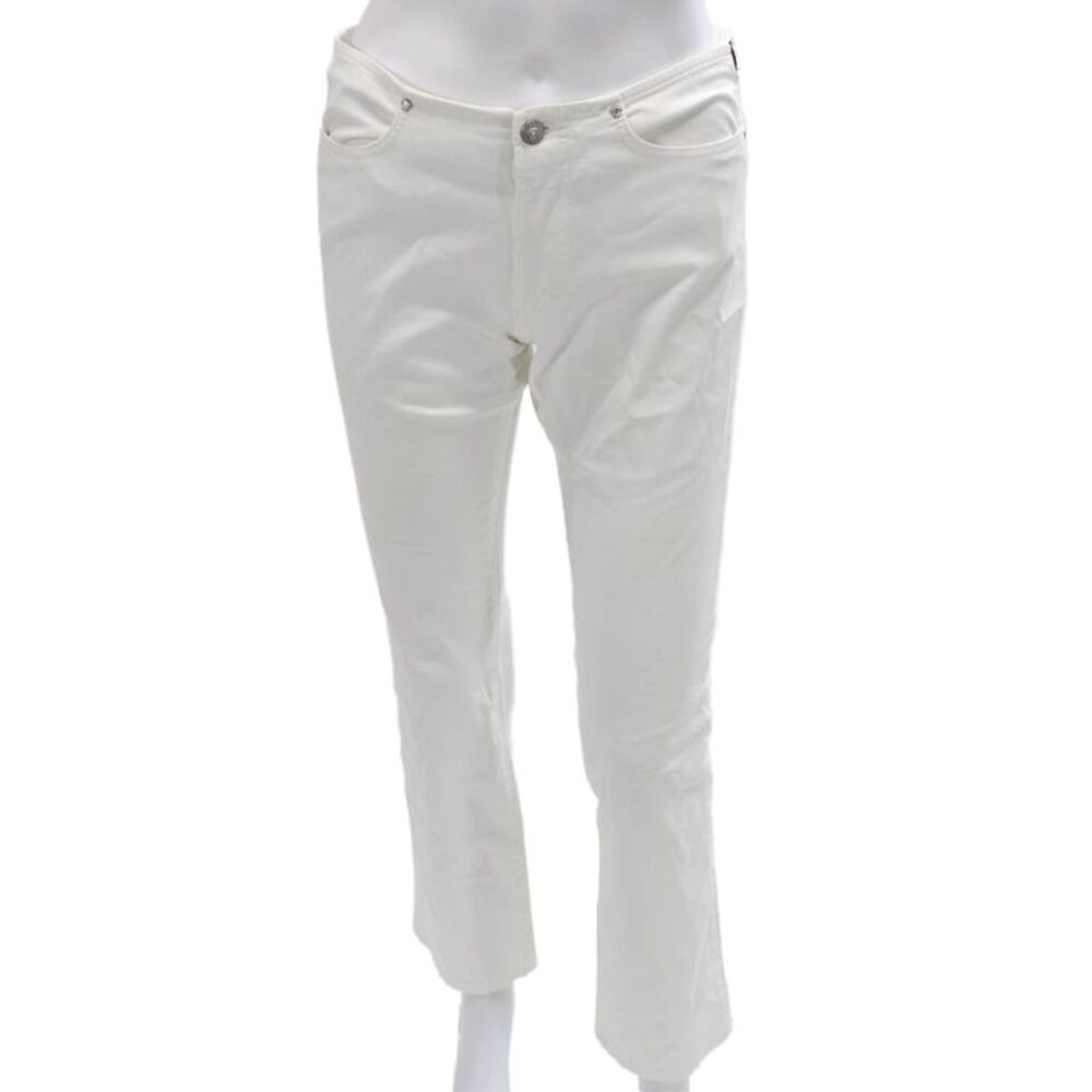 Versace Jeans Couture Womens Bootcut Jeans White Mid Rise Cotton Size S